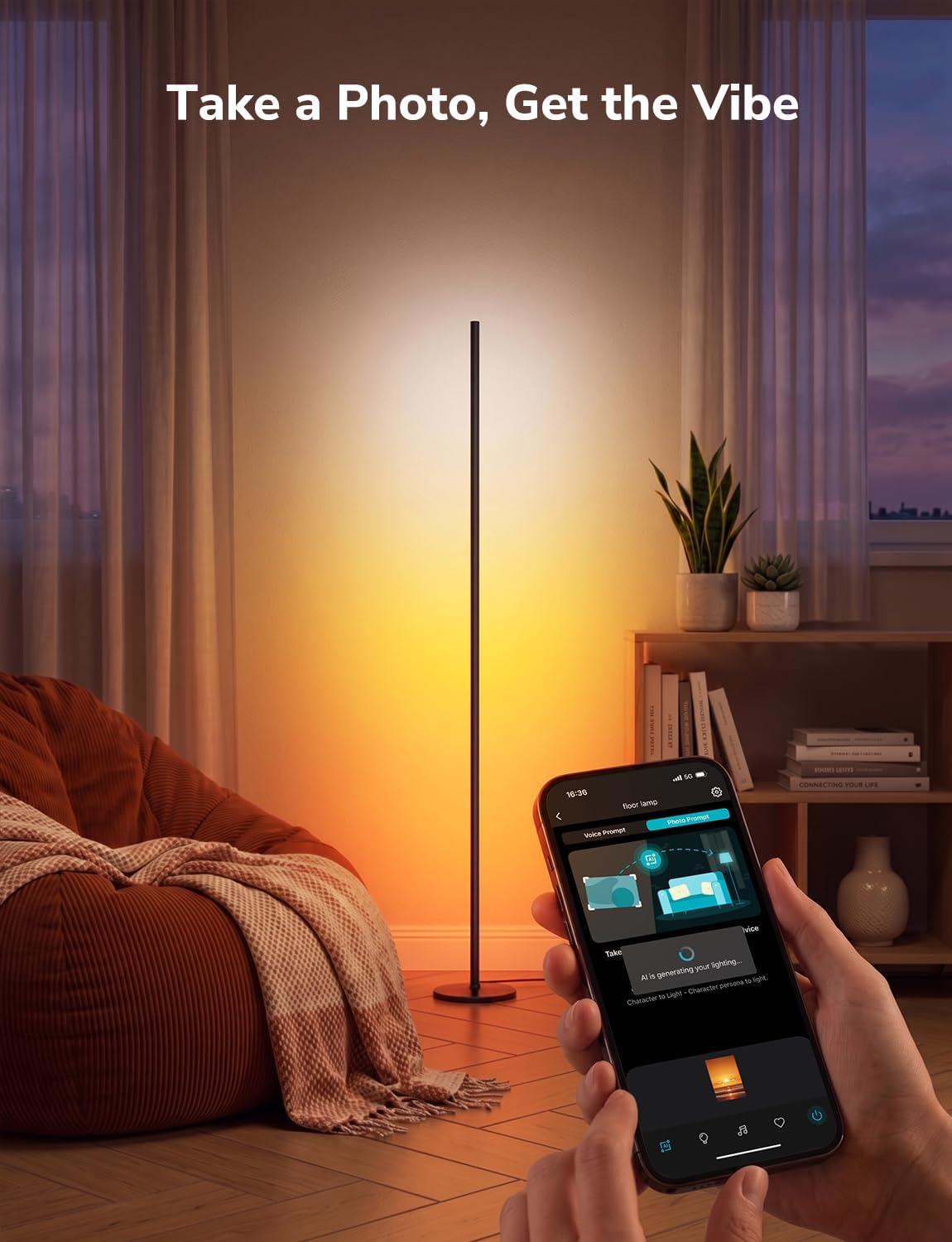 Detalle de Lepro OE1 AI Floor Lamp: Music‑Sync Smart Corner Lamp with AI Lighting Designer