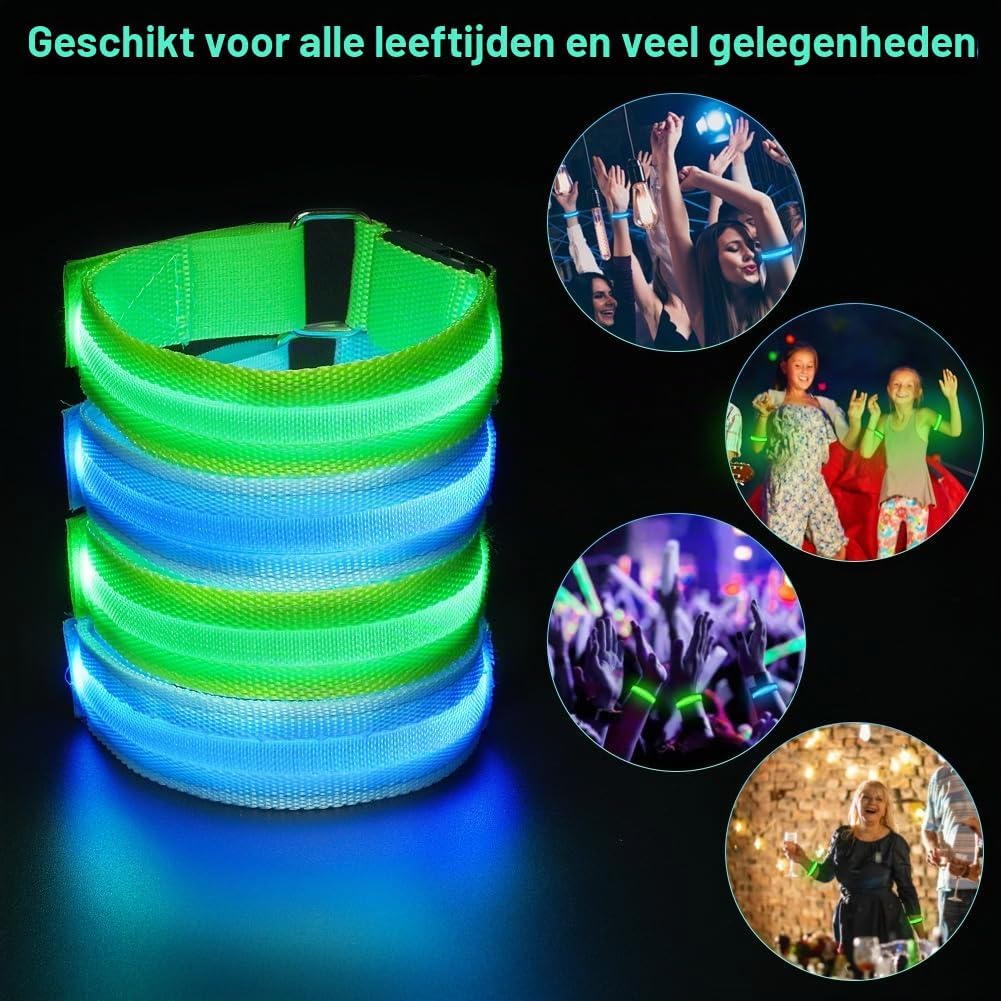 Thumbnail 5 de Ainiv F5-3785416 LED-armbanden, oplaadbaar en verstelbaar met 3 lichtstanden