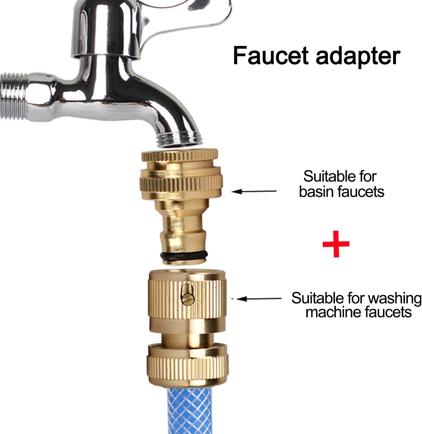 Detalle de 6 Pack Brass Garden Hose Connectors (Quick Connect Fittings) for 1/2 Inch Hose Pipes