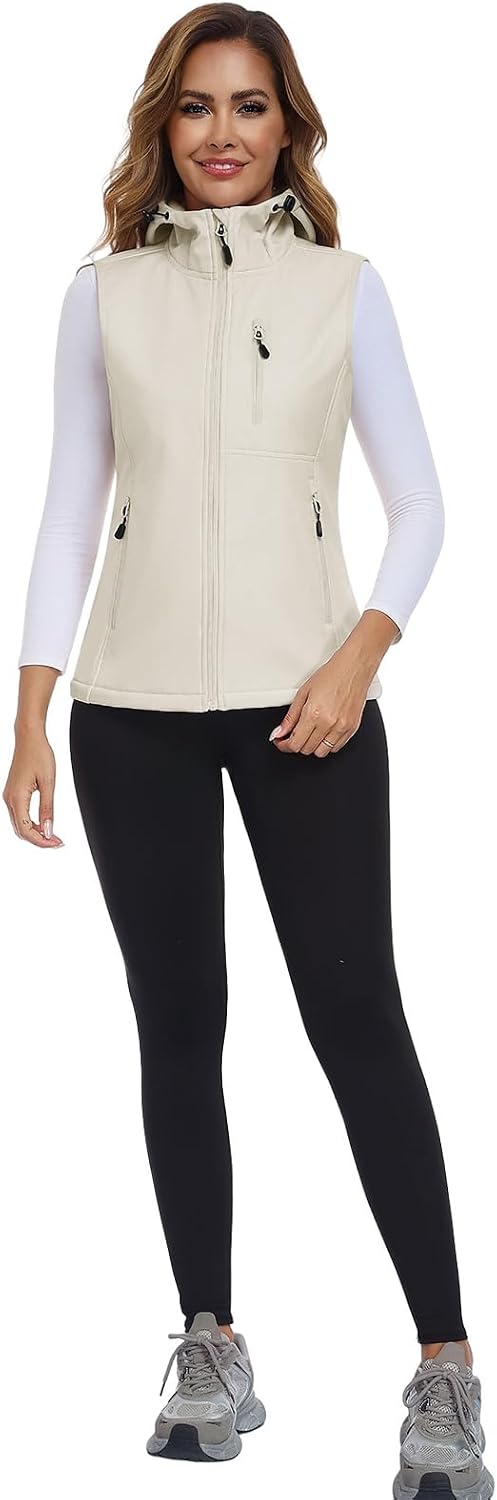 Detalle 2 de RITOSTA Women's Softshell Gilets: Lightweight, Waterproof, Fleece-Lined Hooded Vest