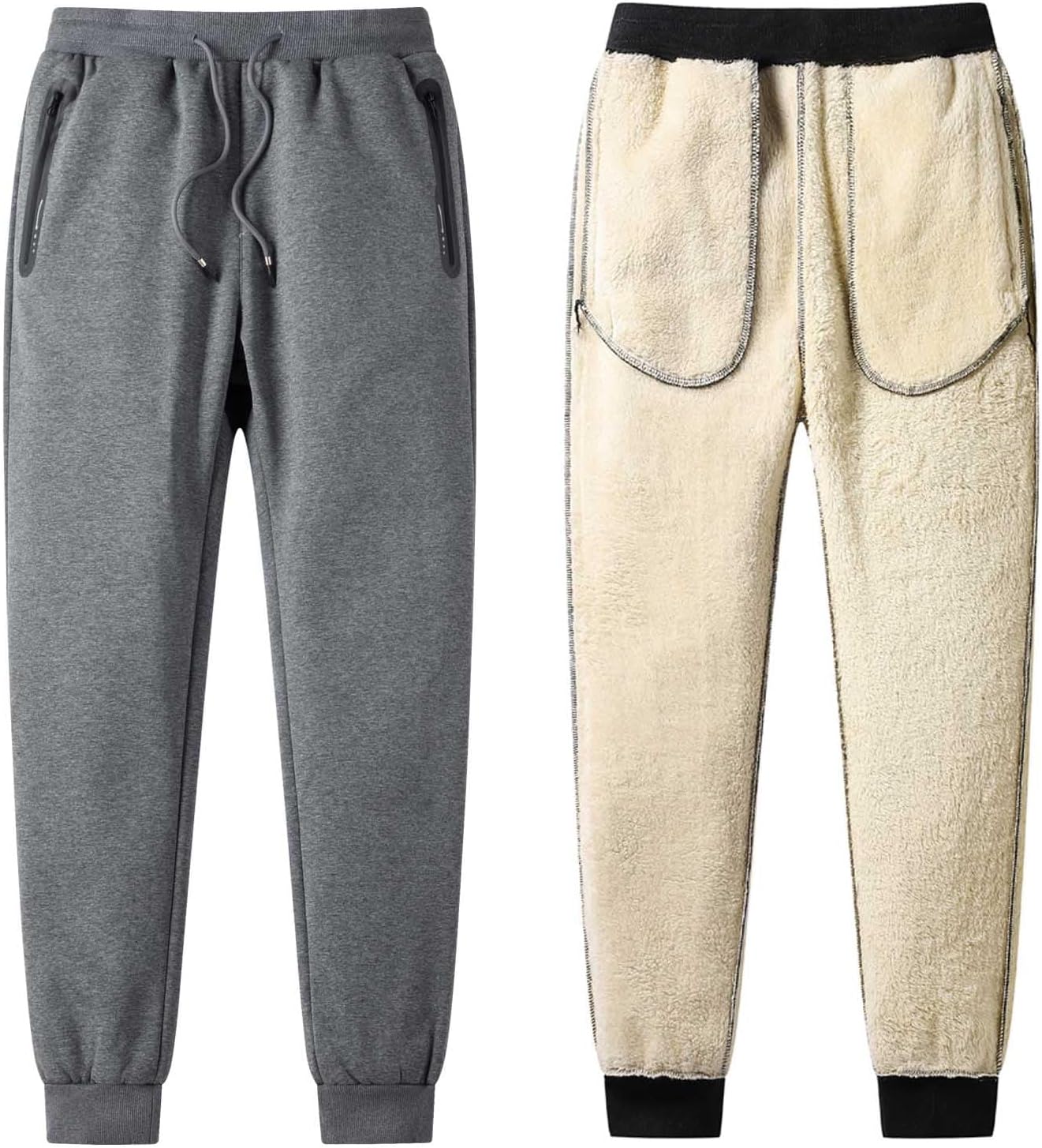 Thumbnail 2 de JustSun heren joggingbroek met fleecevoering, katoenmix en ritszakken