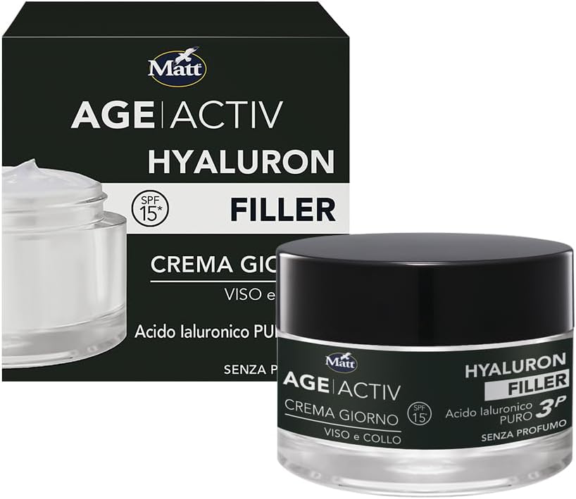 Detalle de Matt AGEACTIV Hyaluron Filler Crema Viso e Collo con Acido Ialuronico e SPF 15, 50 ml