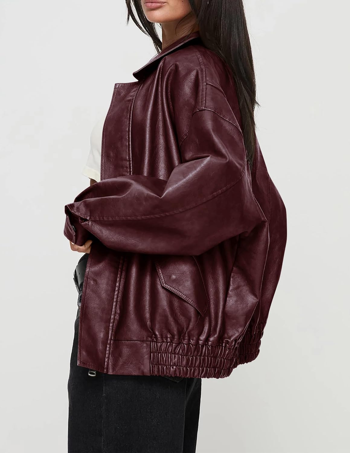Thumbnail 2 de PRETTYGARDEN Faux Leather Motorcycle Jacket