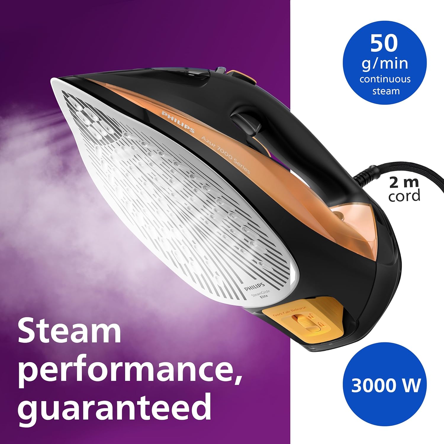 Thumbnail 2 de Philips Azur 7000 Series steam iron 250g boost