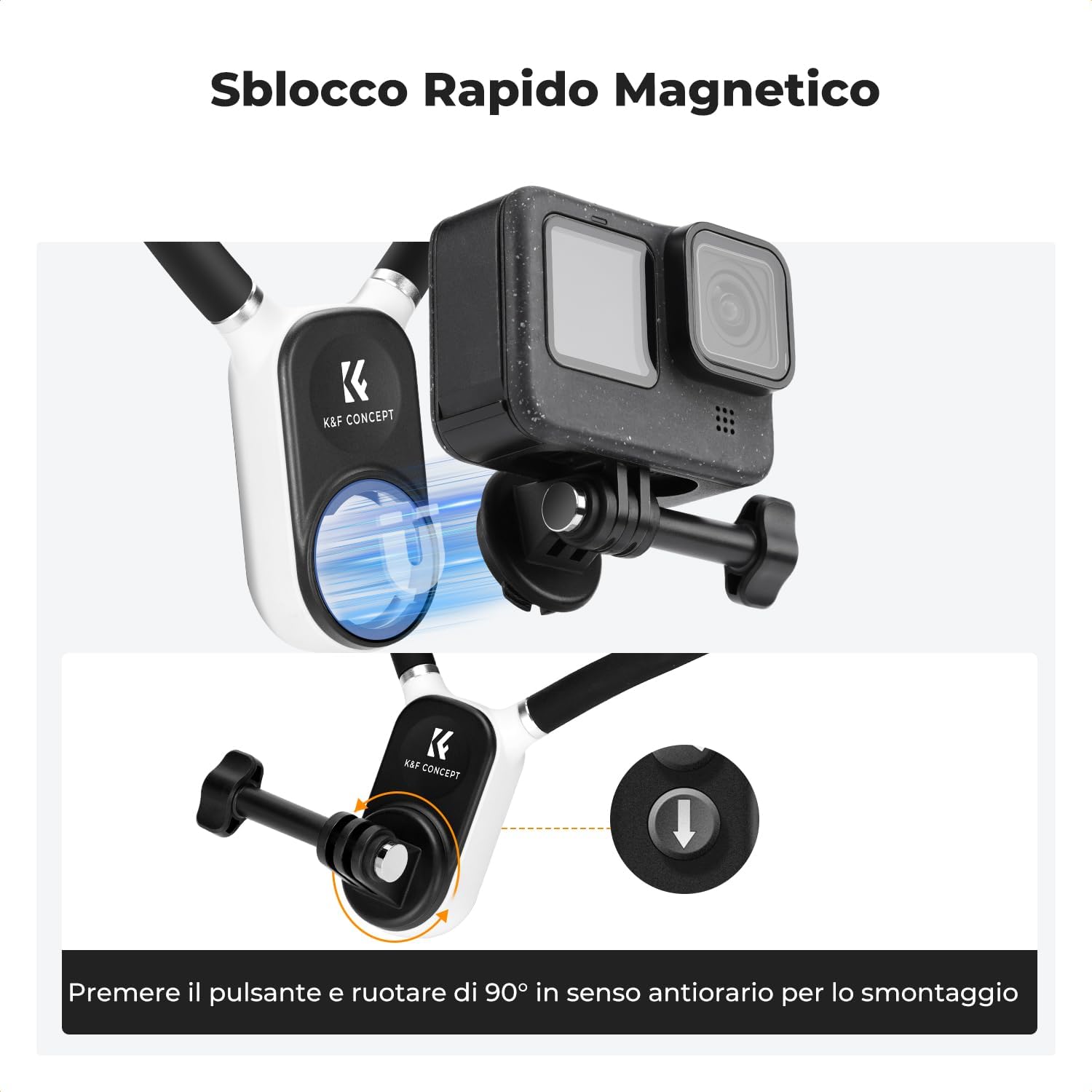 Thumbnail 2 de K&F CONCEPT Supporto Collo Magnetico POV Vlog