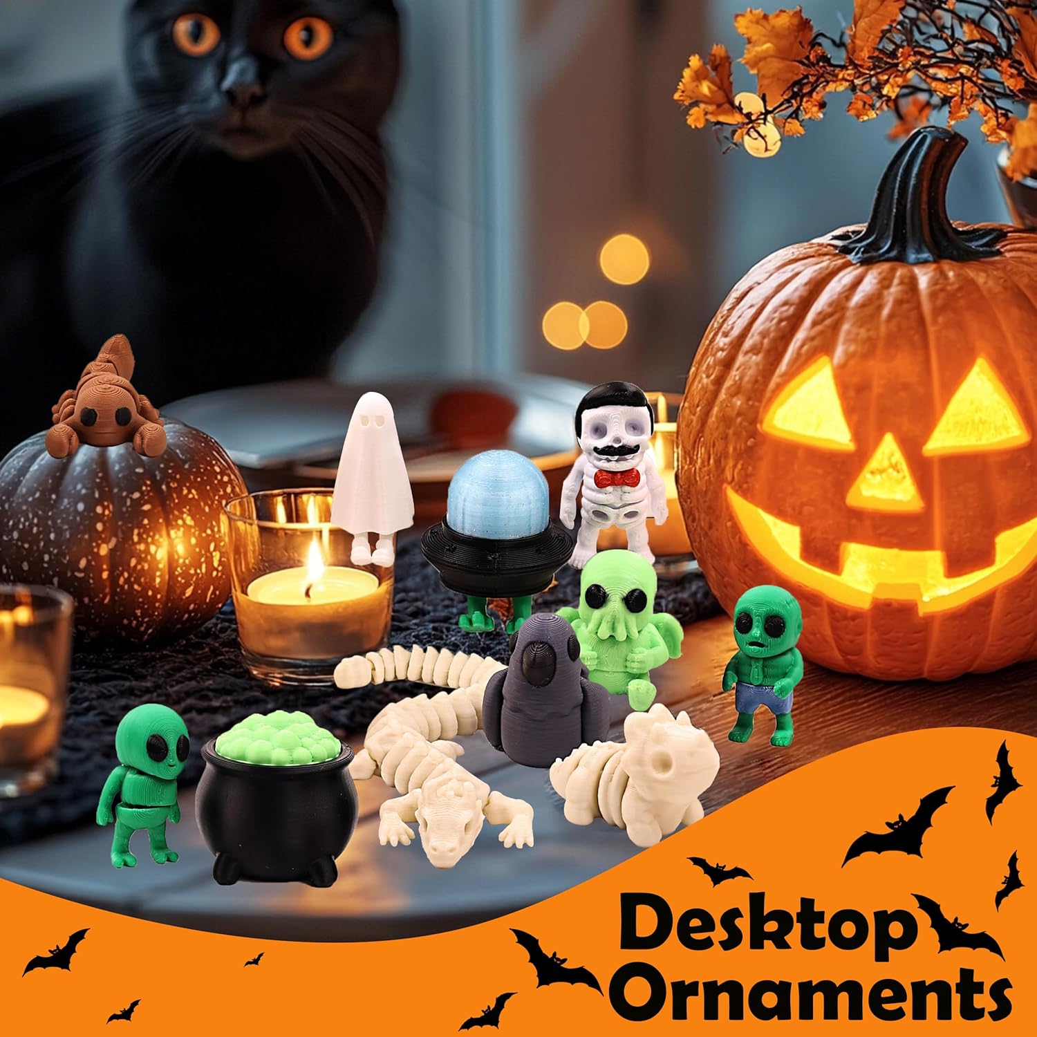 Detalle de 3D Printed Figurines Set by ZOU3D: Articulated Animal Miniatures for Play, Fidgeting, and Display