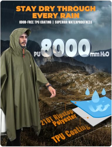 Thumbnail 2 de ANYOO Wasserdichter Regenponcho Unisex – Leicht, Wiederverwendbar, Vielseitig