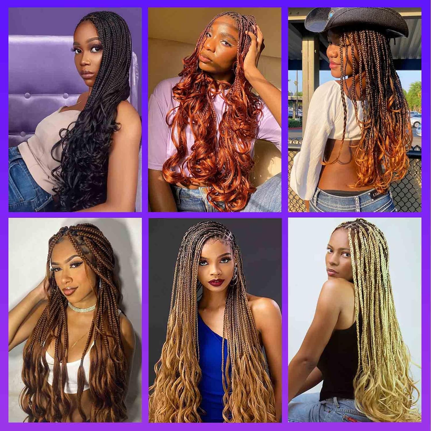 Detalle 2 de RENJOING French Curly Braiding Hair – 8 Packs vorgedehntes Flechthaar (1B, 45 cm)
