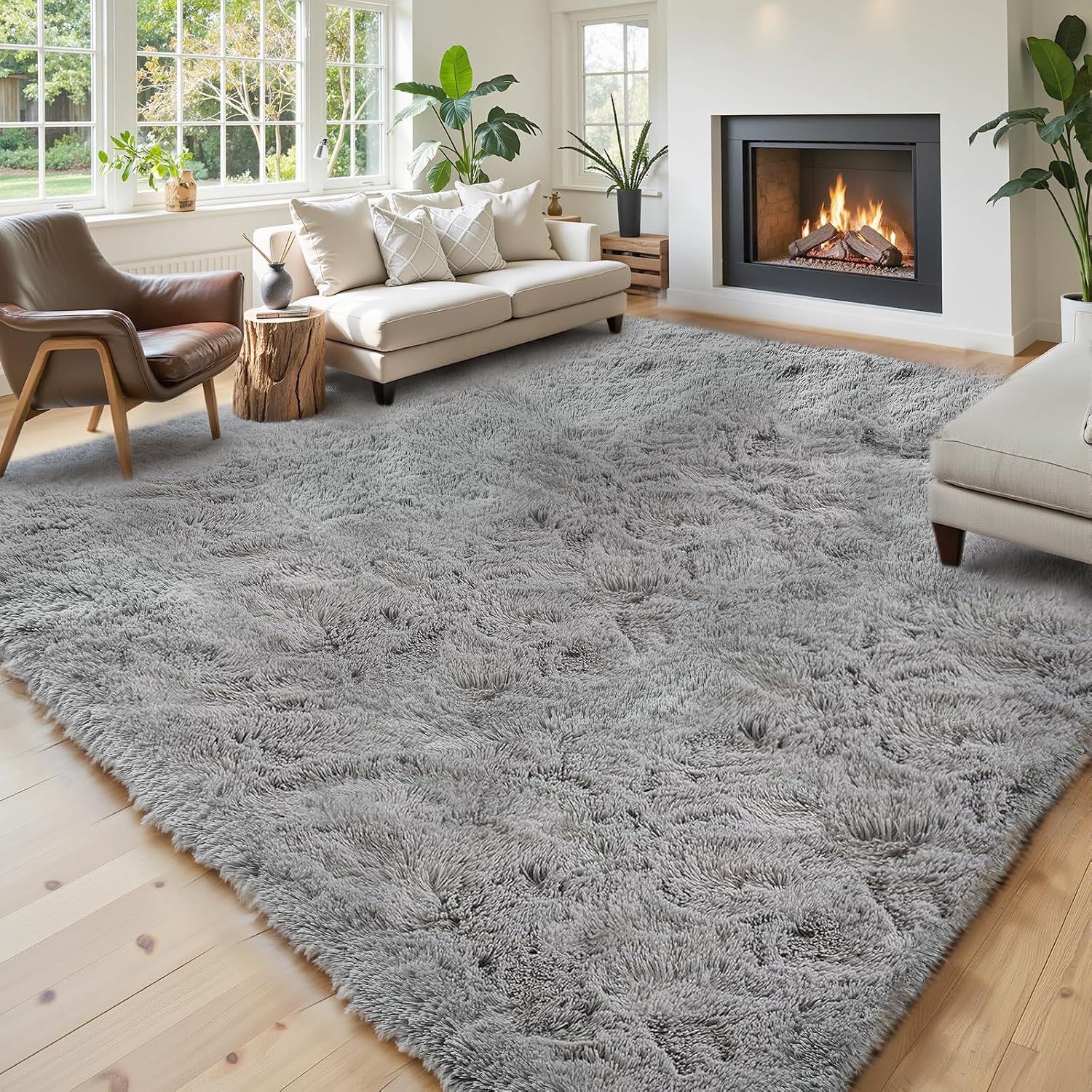 Detalle 2 de junhejiamei 8x10 Shaggy Area Rug for Bedroom 🏡