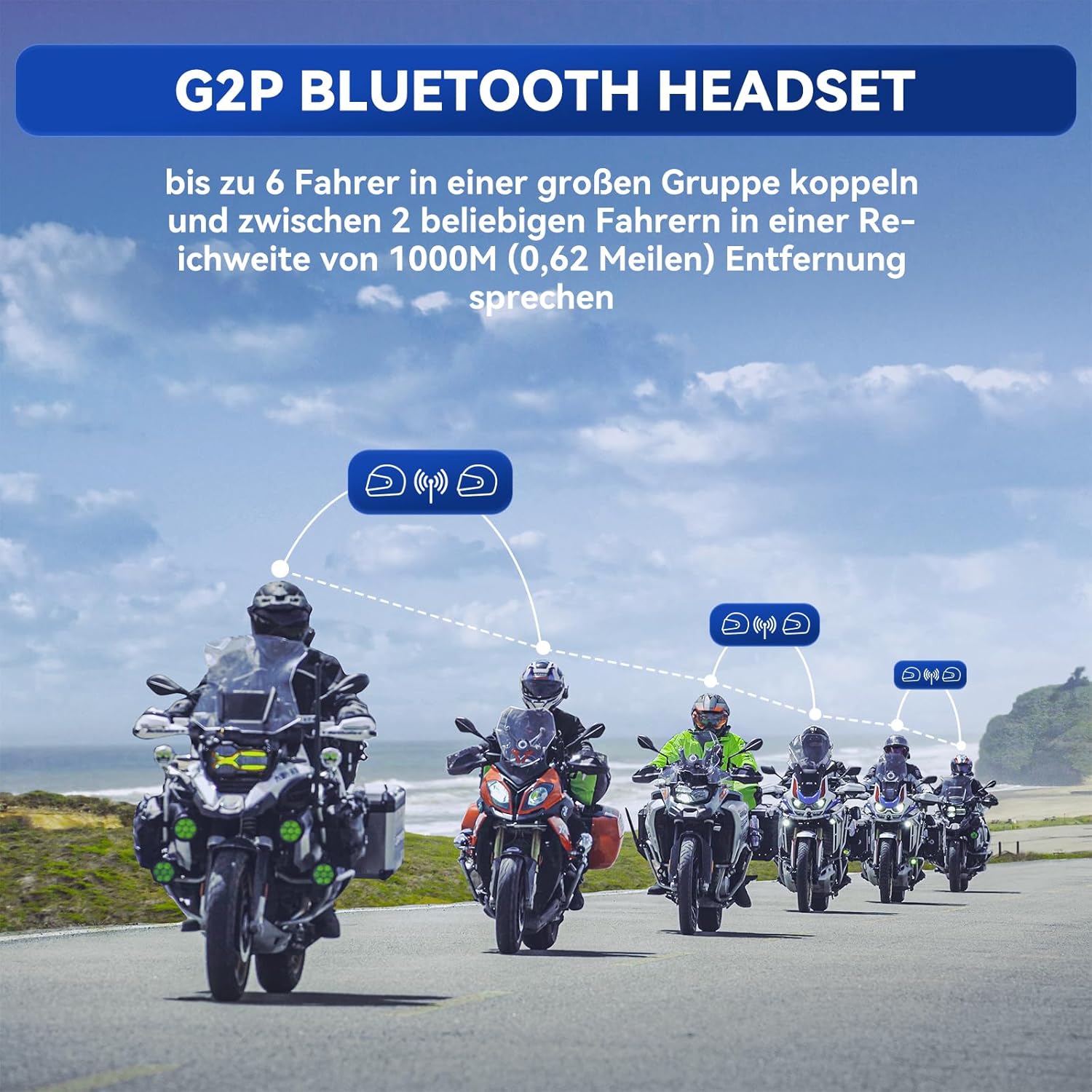 Detalle 2 de LEXIN G2P Motorrad Bluetooth Headset 1000m