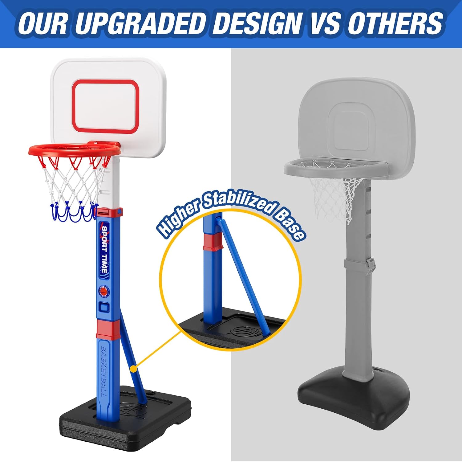 Detalle de HYES Toddler Basketball Hoop 55" adjustable