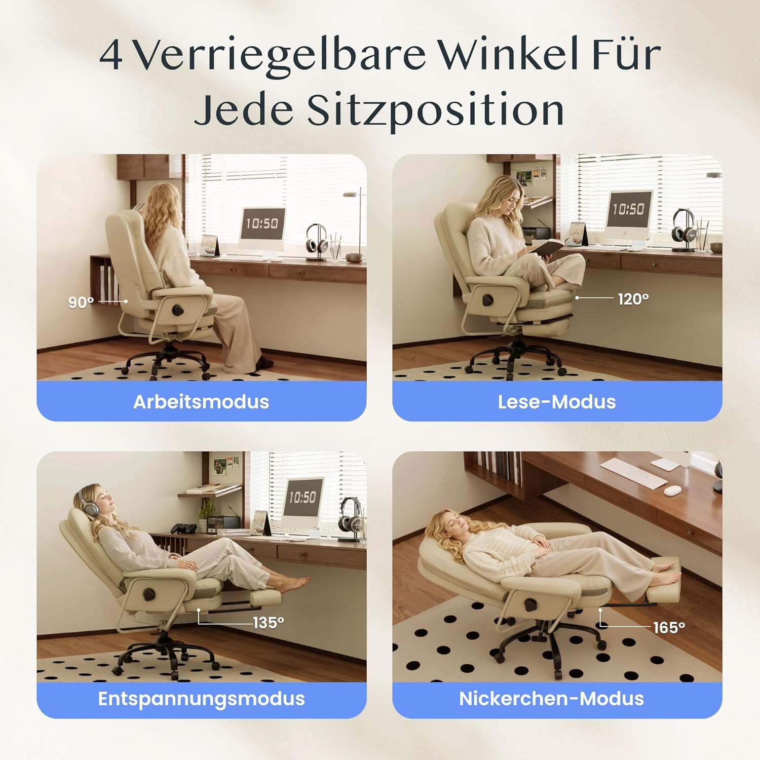 Detalle de FLEXISPOT Cloudrest chaise ergonomique 165°