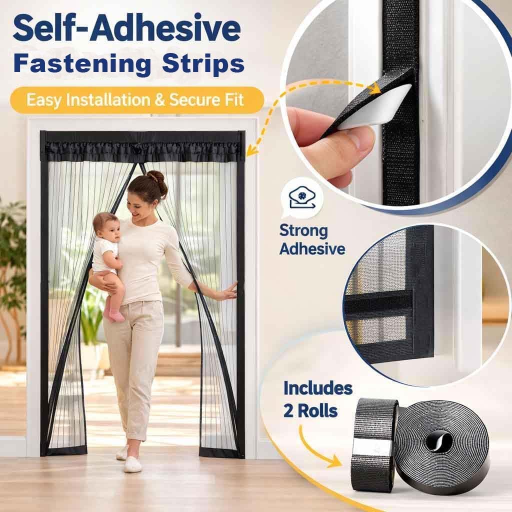 Detalle de Magnetic Fly Screen Door 90×210 cm – Breathable Mesh with Magnets for Easy Pass-Through