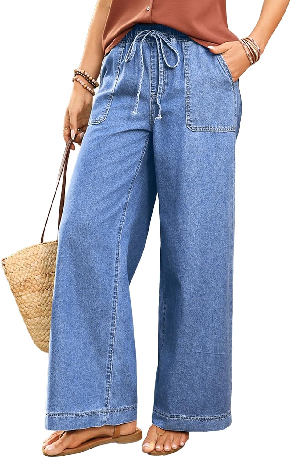 Thumbnail 6 de SHEWIN Women's Wide-Leg Jeans, Cotton Blend