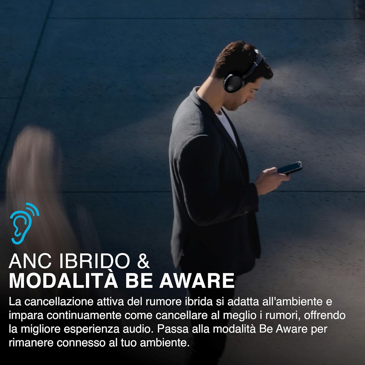 Thumbnail 1 de JLab JBuds LUX ANC Grafite – cuffie wireless Bluetooth sopra l’orecchio con Smart ANC e multipunto