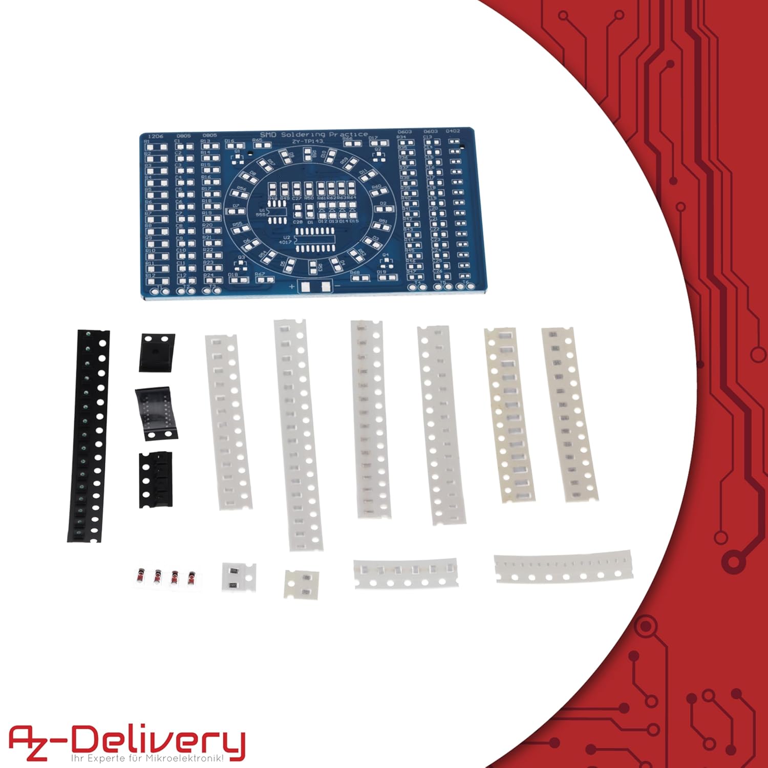 Thumbnail 2 de AZDelivery NE555 SMD kit di esercizio di saldatura PCB DIY con LED