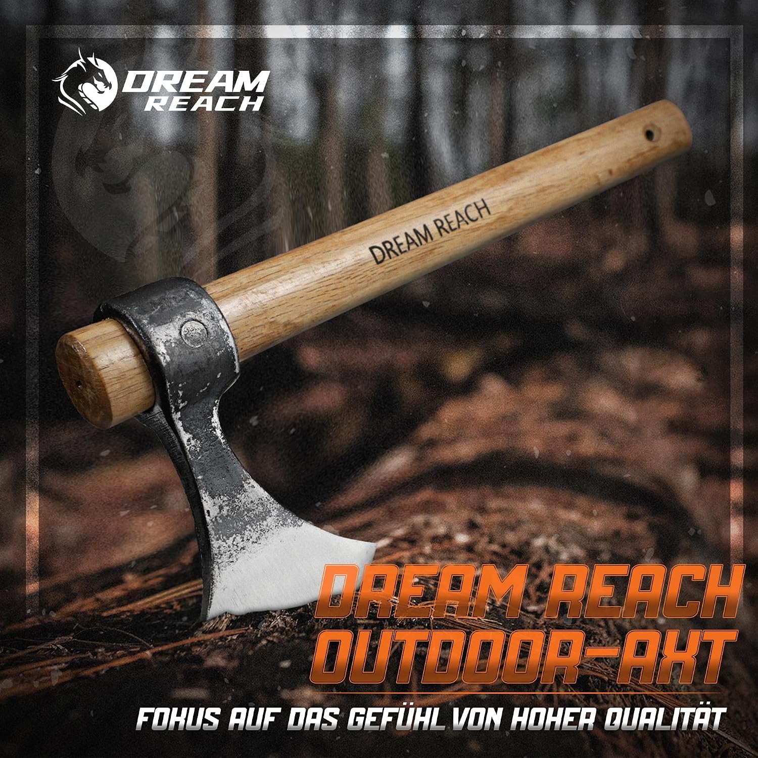 Detalle de Dream Reach 2PCS Beil Axt – Handgeschmiedet Äxte mit Holzgriff zum Spalten und Spannen im Garten