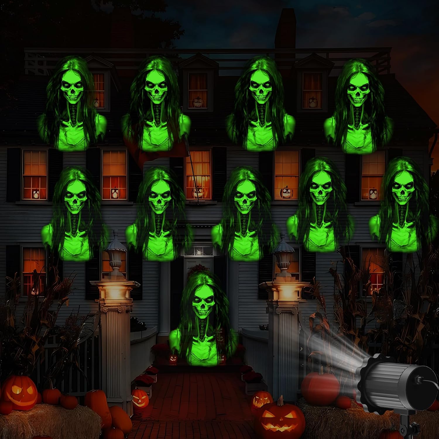 Thumbnail 6 de Beforalla DTGT146 Halloween Projector, Green 3D Dynamic Skull Ghost Pattern