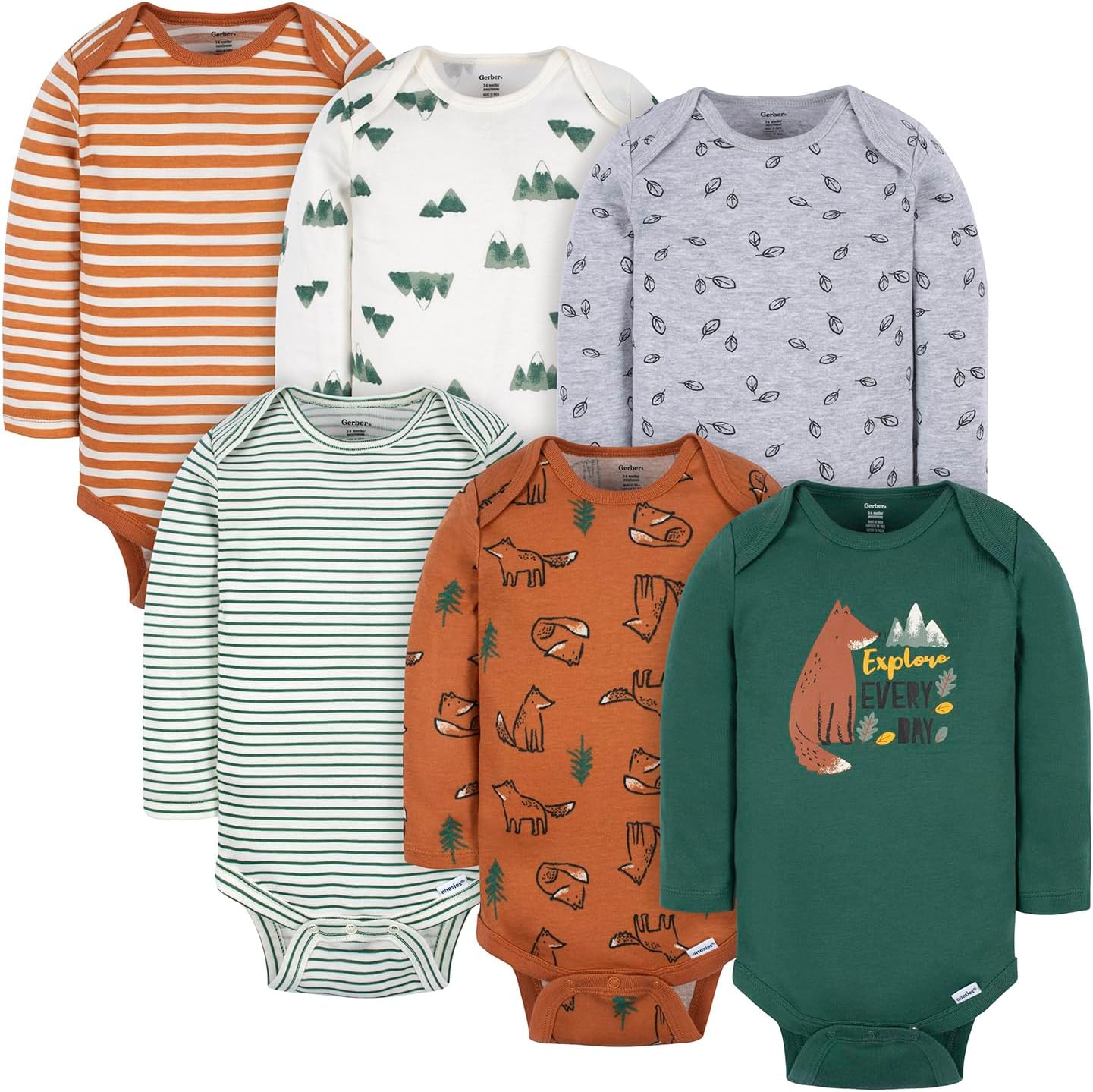 Detalle de Ensemble Gerber de 6 t-Shirts/Body pour BBS et Bambins (Lot de 6) Bébé garçon