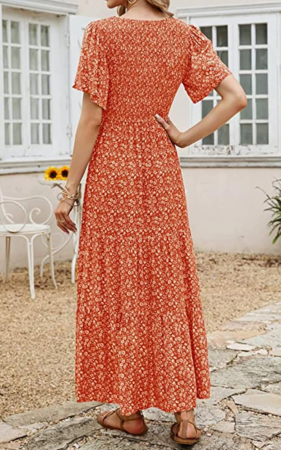 Thumbnail 6 de PRETTYGARDEN Women's 2026 Summer Flutter Sleeve Floral Maxi Dress