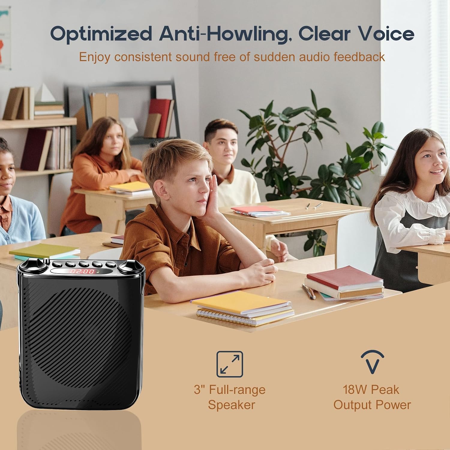 Detalle de dgtenk PA289 Voice Amplifier with Wired Headset, USB-C Charging and AUX Input