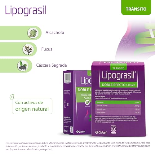 Detalle 2 de LIPOGRASIL Clásico Doble Efecto - 50 comprimidos: fucus, alcachofa y cáscara sagrada