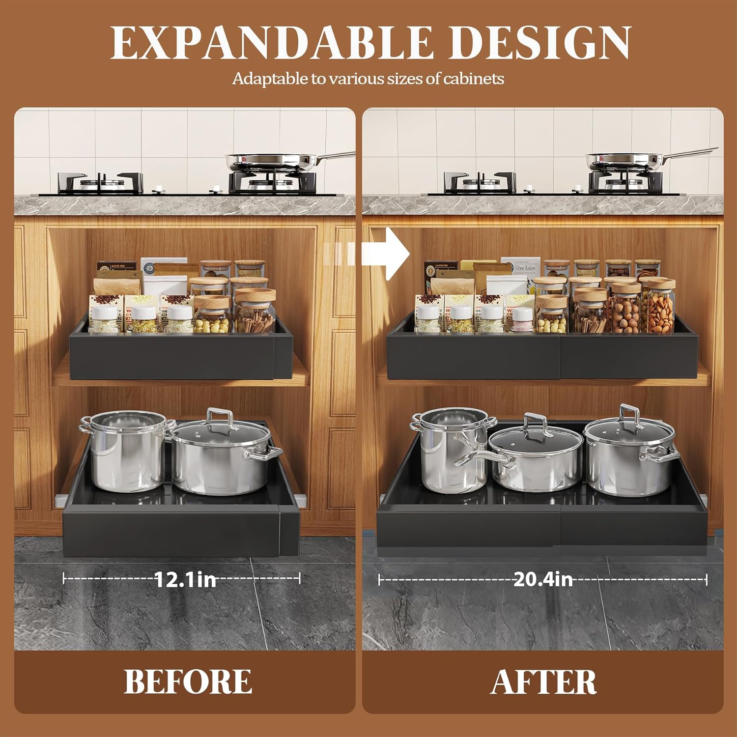 Thumbnail 3 de Seinloes 4-Pack Expandable Pull Out Organizer