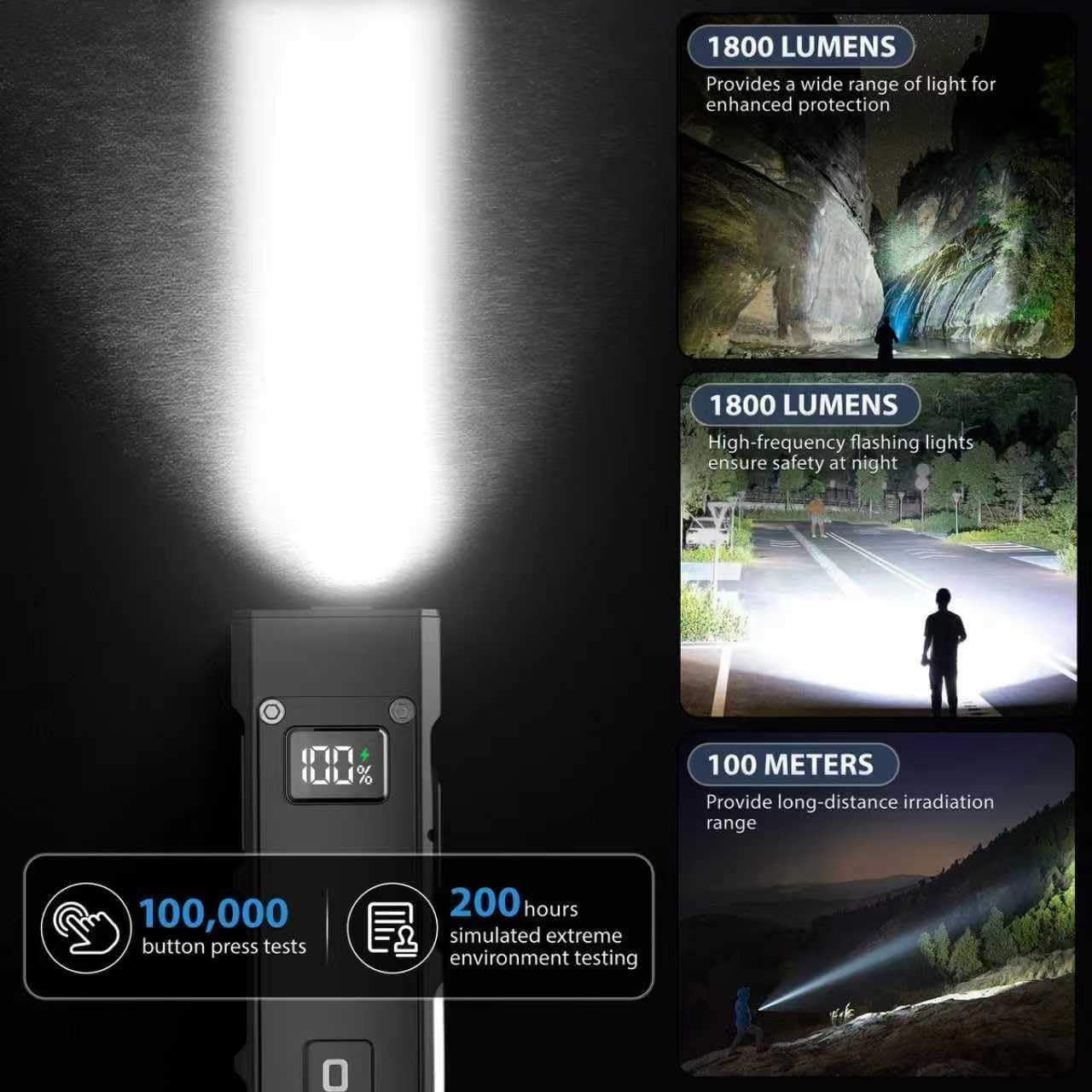 Thumbnail 2 de Feki Flat EDC Flashlight 1800 Lumens
