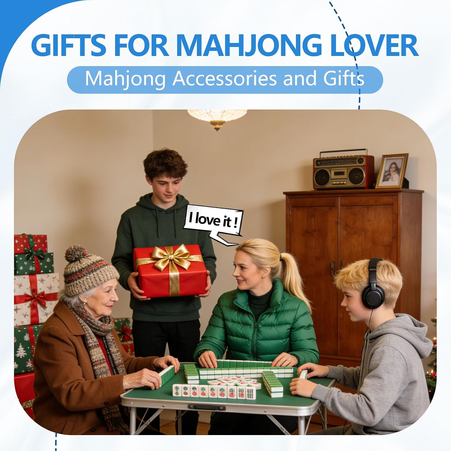 Thumbnail 6 de FUYIHGL Mahjong Rack Storage Bag, 4 Compartments