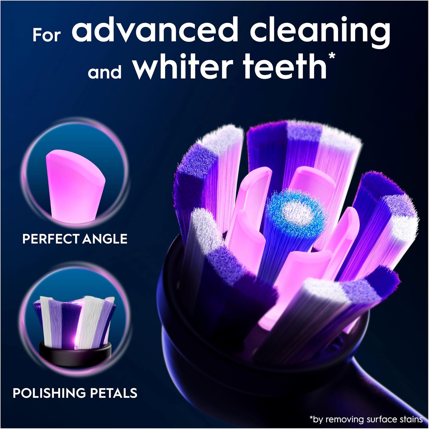 Detalle de Oral-B iO Radiant White Original electric toothbrush heads (Black) – pack of 8 replacement heads