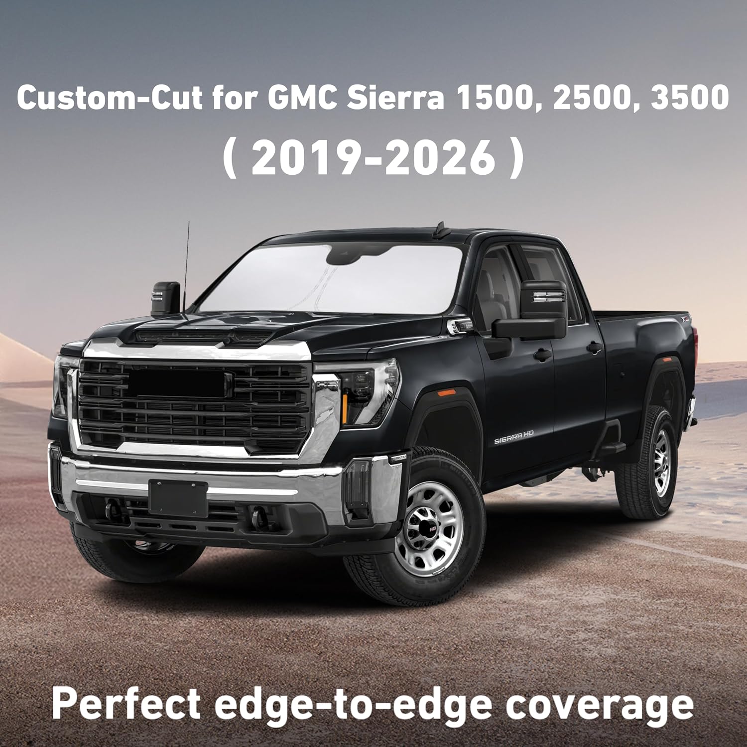 Detalle de EcoNour Windshield Sunshade for GMC Sierra (2019-2026) – UV/Heat Blocker with 4-Layer Insulation