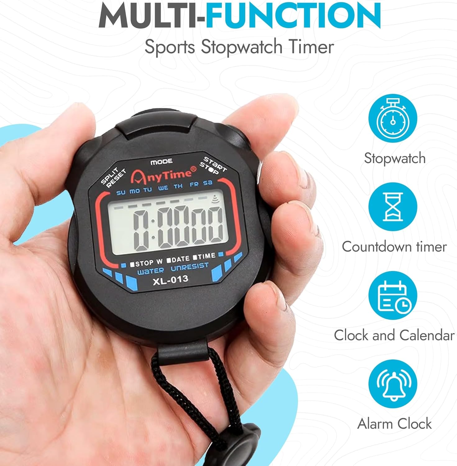 Detalle 2 de CREADY® Chronomètre Sport avec sifflet : timer numérique pour football, natation ou athlétisme