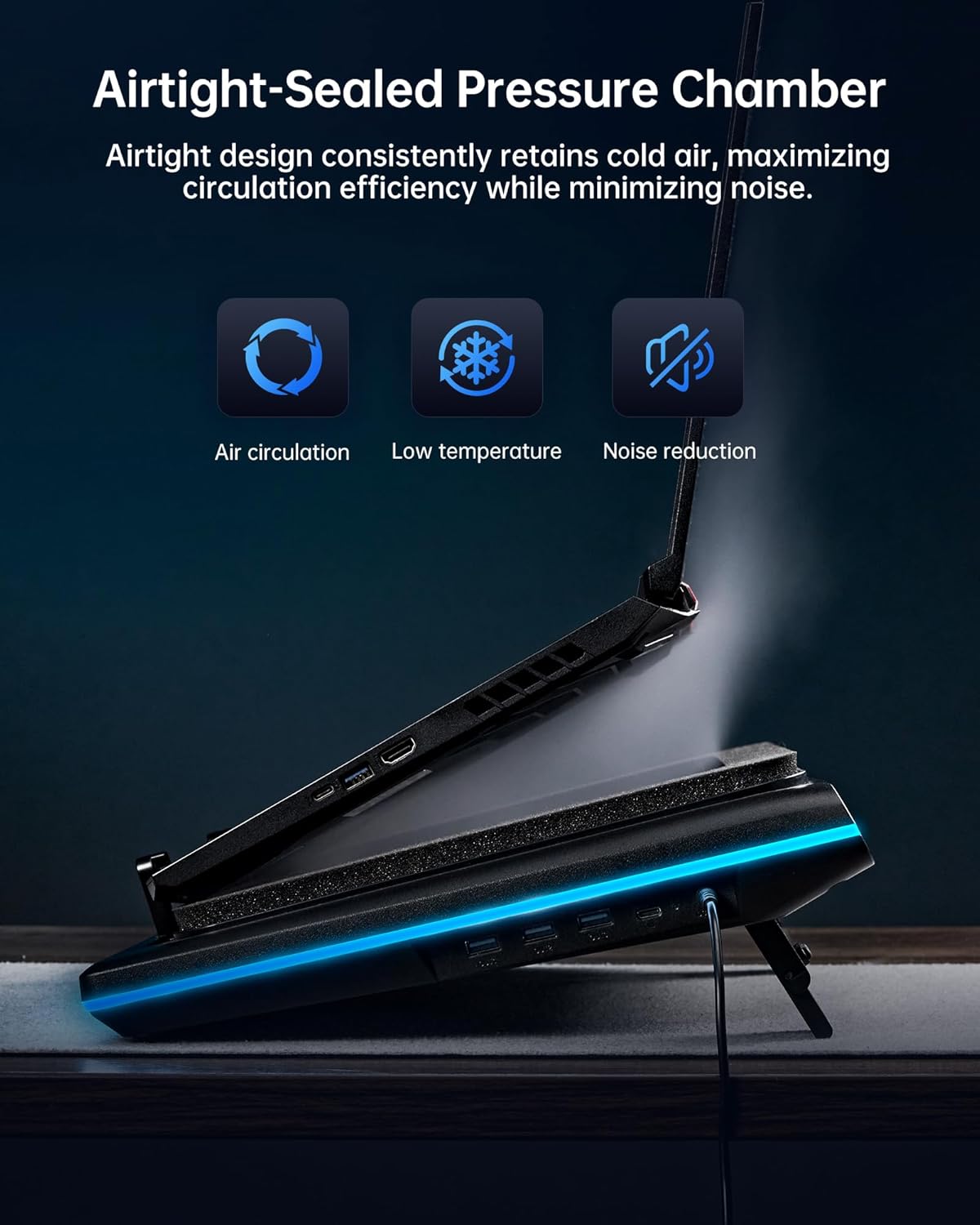 Thumbnail 3 de llano V12 Ultra Laptop Cooling Pad 5.5" with RGB