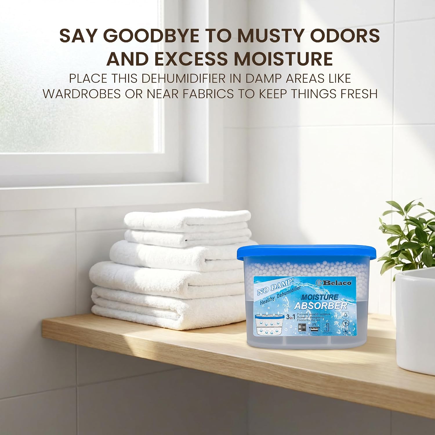 Detalle de Belaco Dehumidifier Pack: Prevent Mould & Mildew, Eliminating Musty Odor