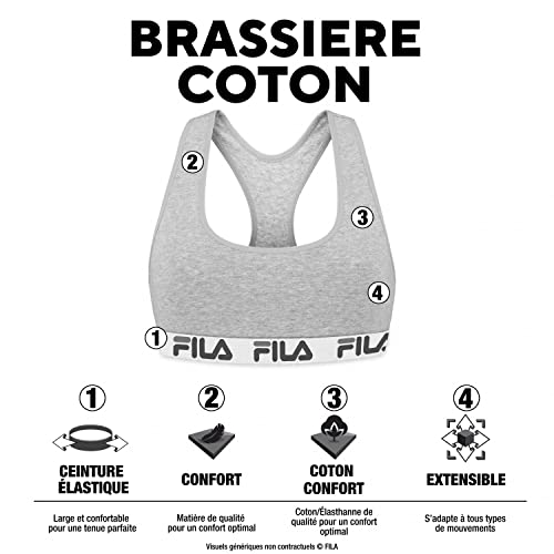 Detalle 2 de Fila FU6042 Sujetador Mujer, Negro (Black)