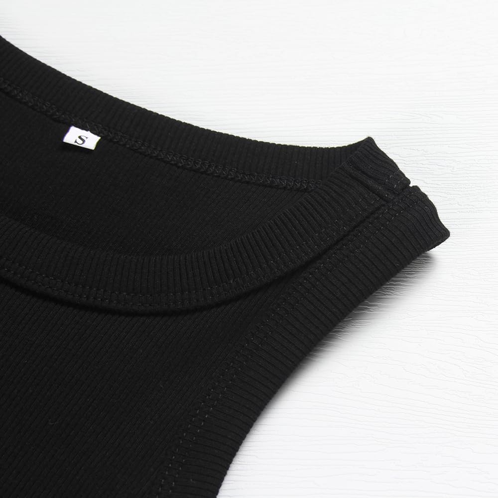 Thumbnail 1 de GEMBERA Women's Sleeveless Racerback High Neck Cotton Tank Top
