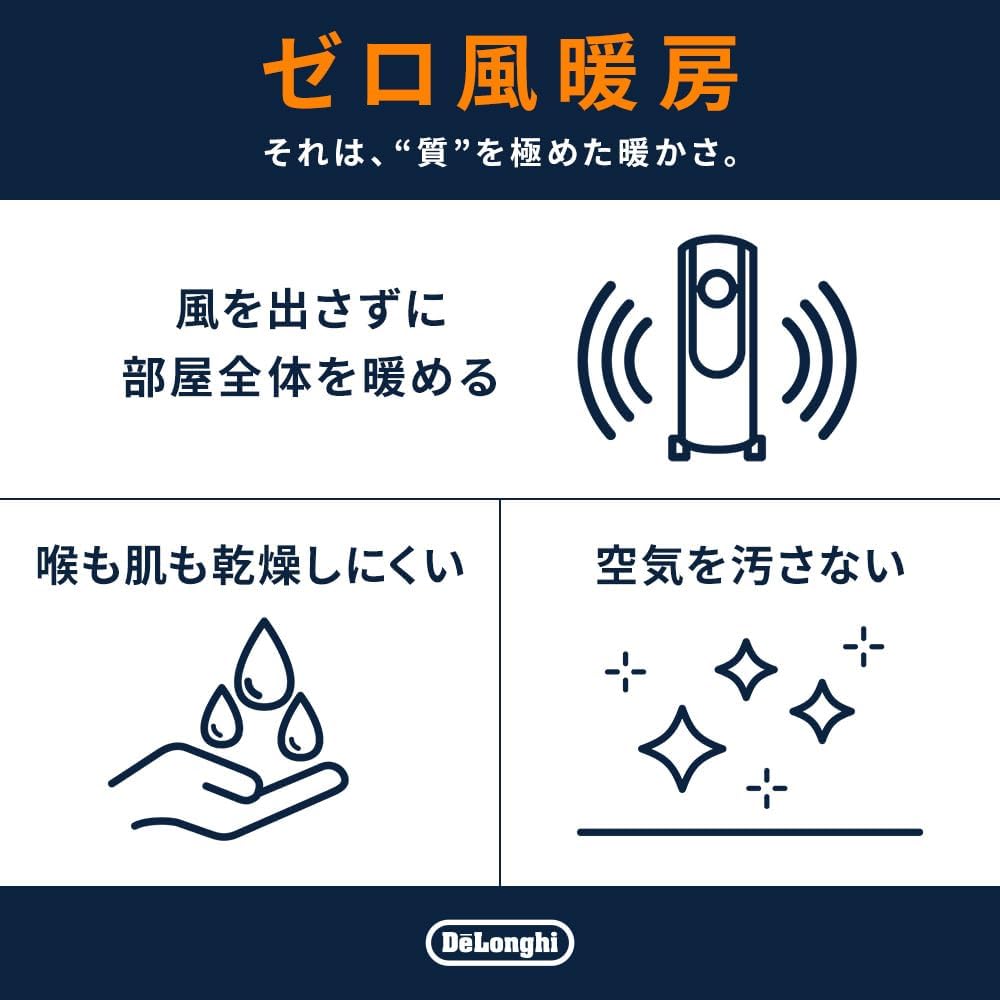 Detalle de デロンギ MDHU15-BK マルチダイナミックヒーター 10~13畳・ゼロ風暖房・1500W