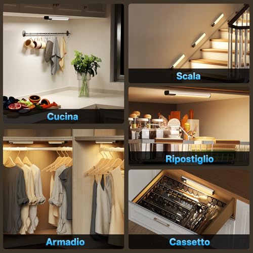 Thumbnail 6 de PZSUNLY Led Sottopensile Cucina 3 Pezzi con Sensore di Movimento