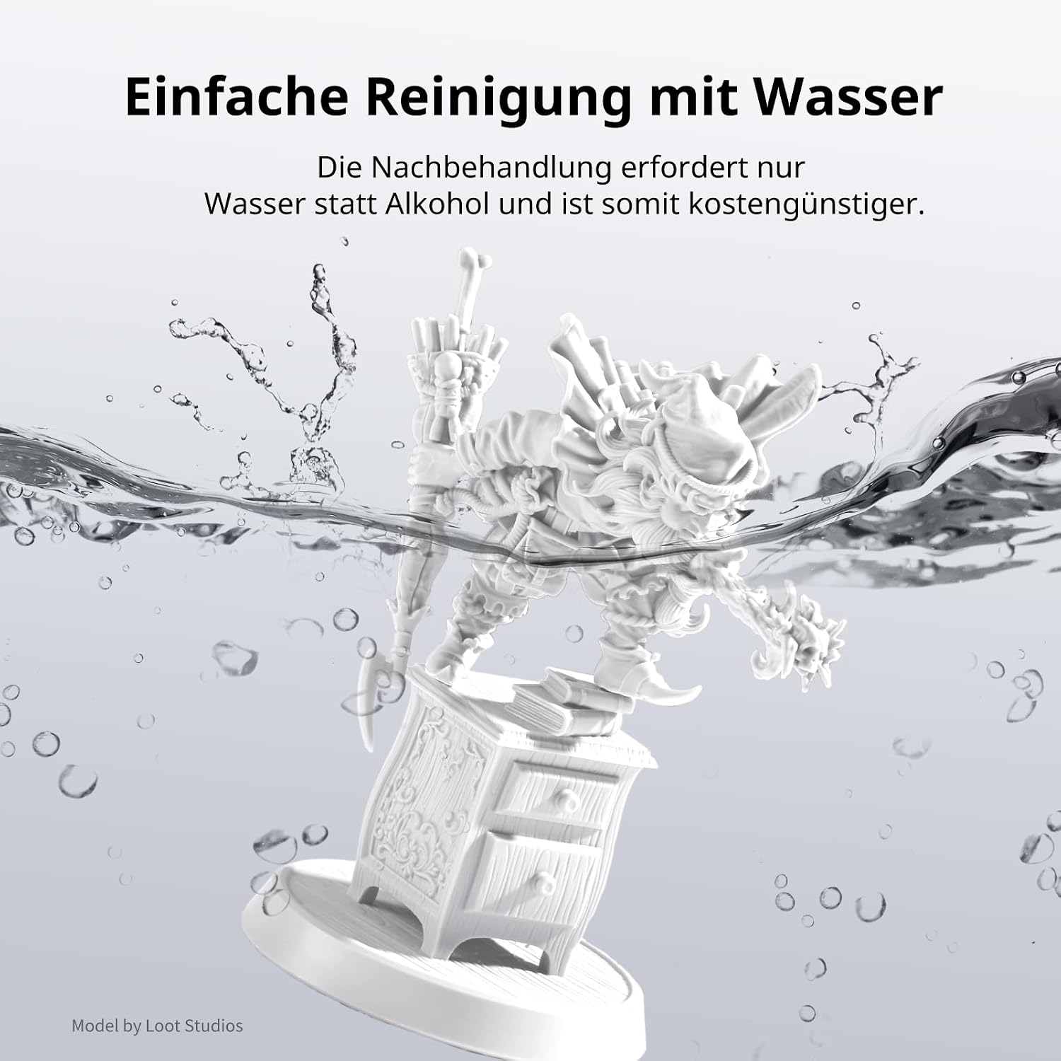 Detalle de ANYCUBIC Wasser-waschbares Resin 2.0 (405 nm) – UV-Standardharz für 4/6/8K LCD-Drucker, 1.000 g