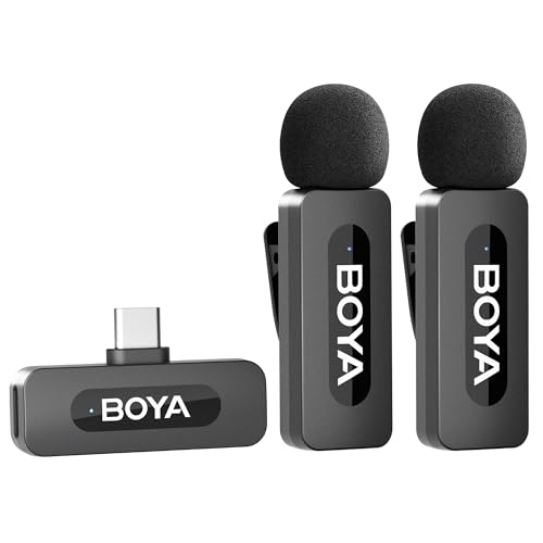 Detalle de BOYA BY-V20, micrófono inalámbrico dual USB-C omnidireccional con reducción de ruido