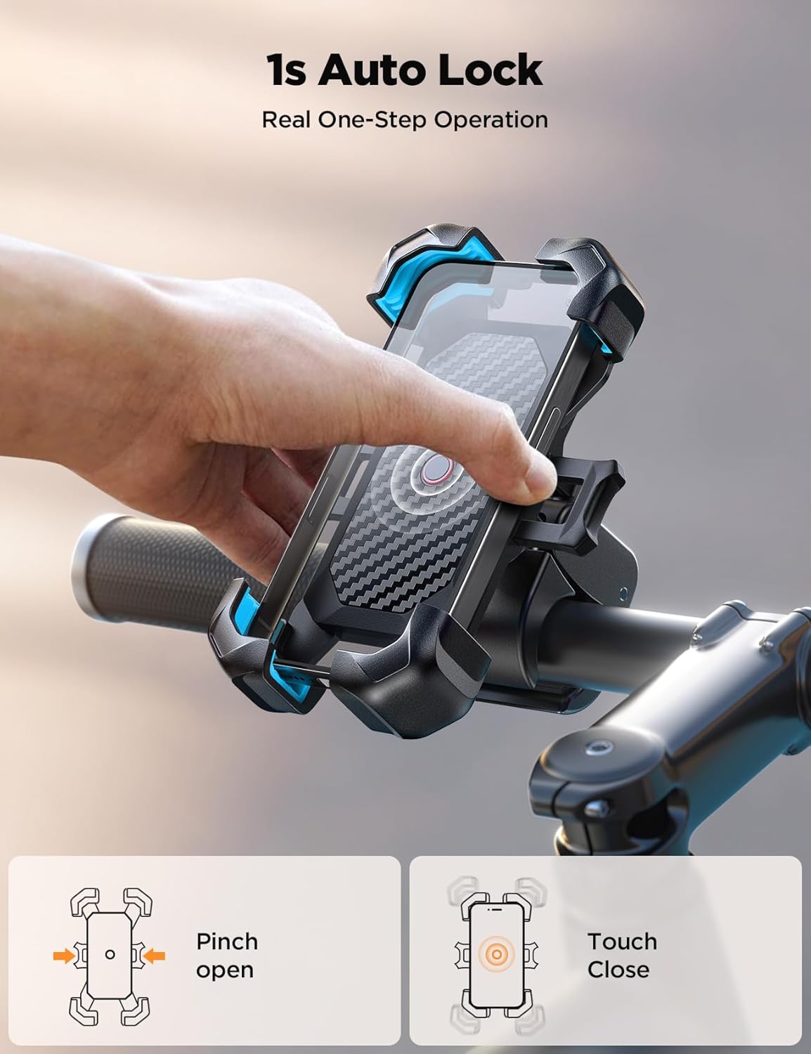 Detalle 2 de JOYROOM Handyhalterung Fahrrad, 4,7–7 Zoll blau