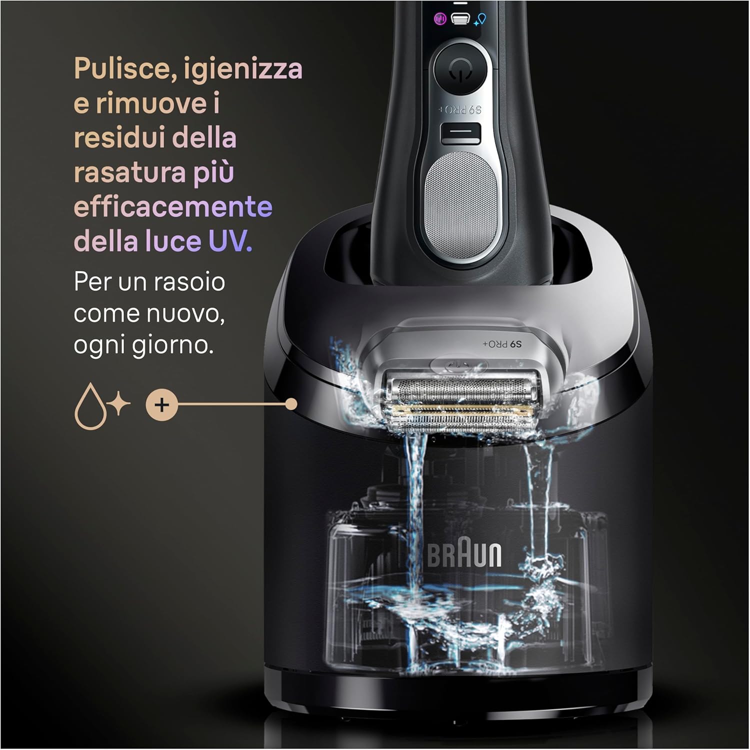 Thumbnail 6 de Braun Serie 9 Pro + Stazione SmartCare 6in1 (Serie 9690cc) rasoio barba Wet&Dry 60 min, nero
