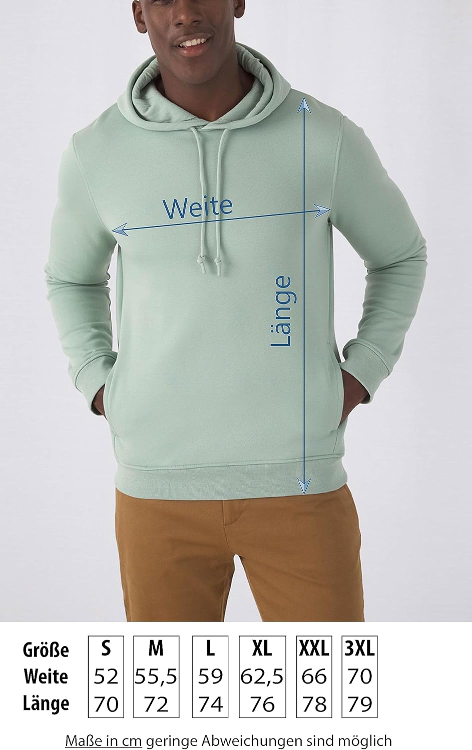 Detalle 2 de Berg-Gipfel Bio Berg-Pullover: Unisex Outdoor Hoodie aus 80% Bio-Baumwolle / 20% Recycling-Polyester