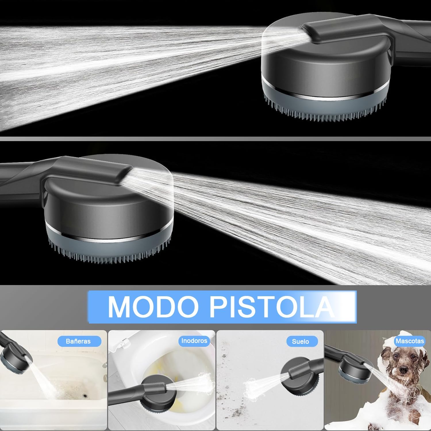 Thumbnail 2 de Arbudspro alcachofa de ducha con filtro antical y manguera de 1,5 m (15 pasos), 3+1 modos de rociado