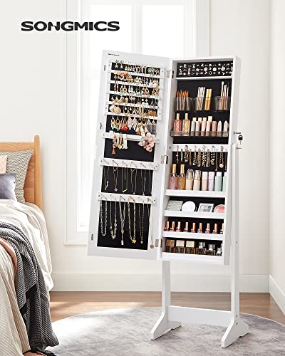 Thumbnail 1 de SONGMICS JJC002W01 Armoire à bijoux avec miroir intégral et 2 organiseurs amovibles