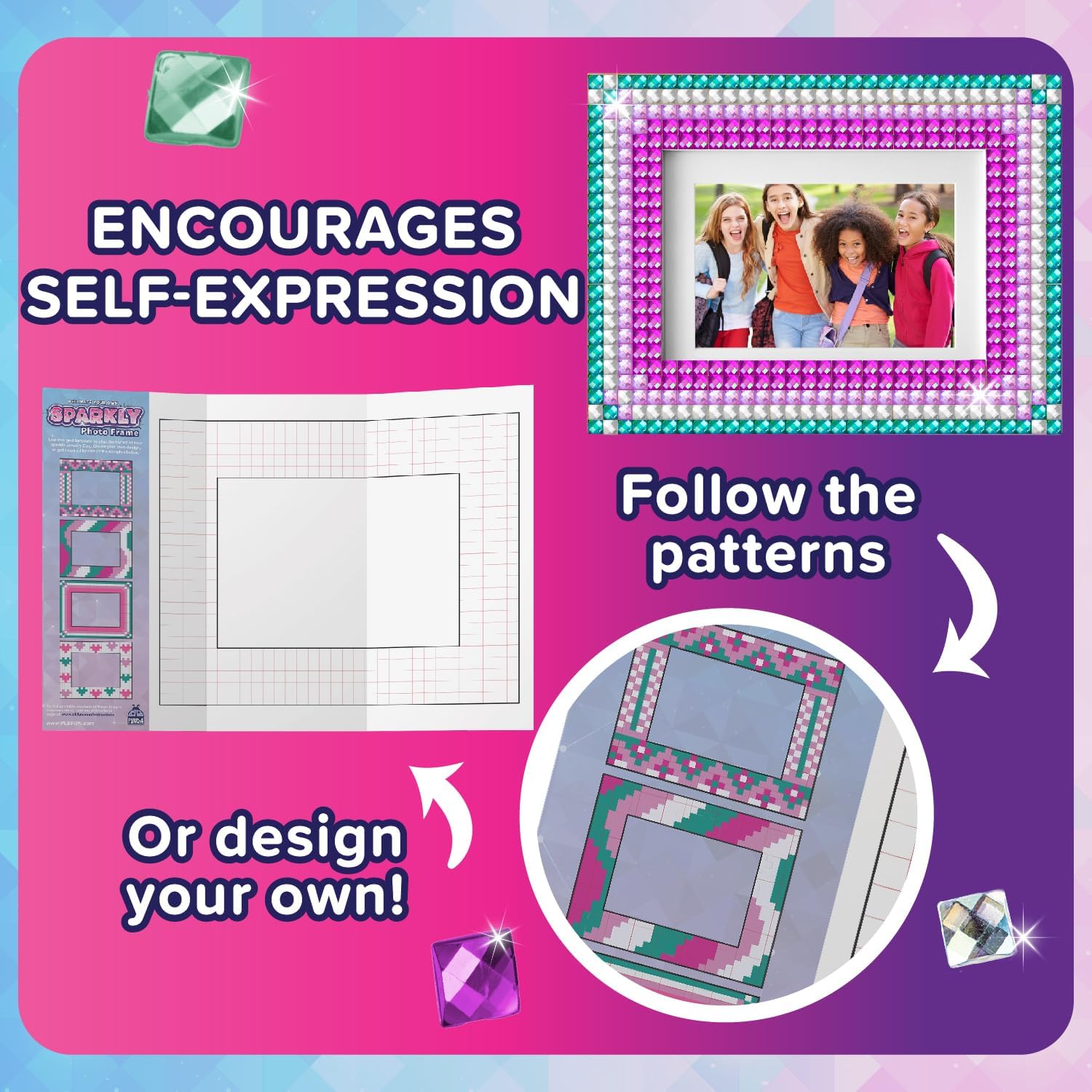 Thumbnail 3 de Purple Ladybug Kids Picture Frame Mosaic Kit