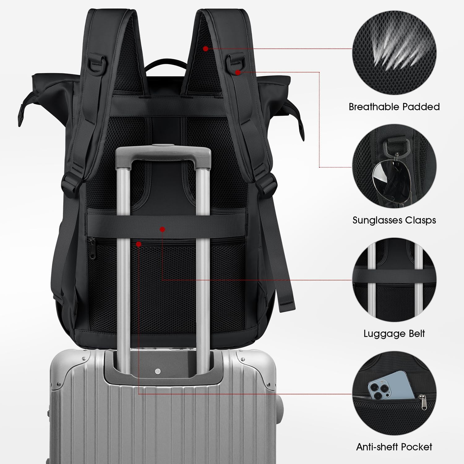 Detalle de Lubardy Rolltop Rucksack 23L–32L