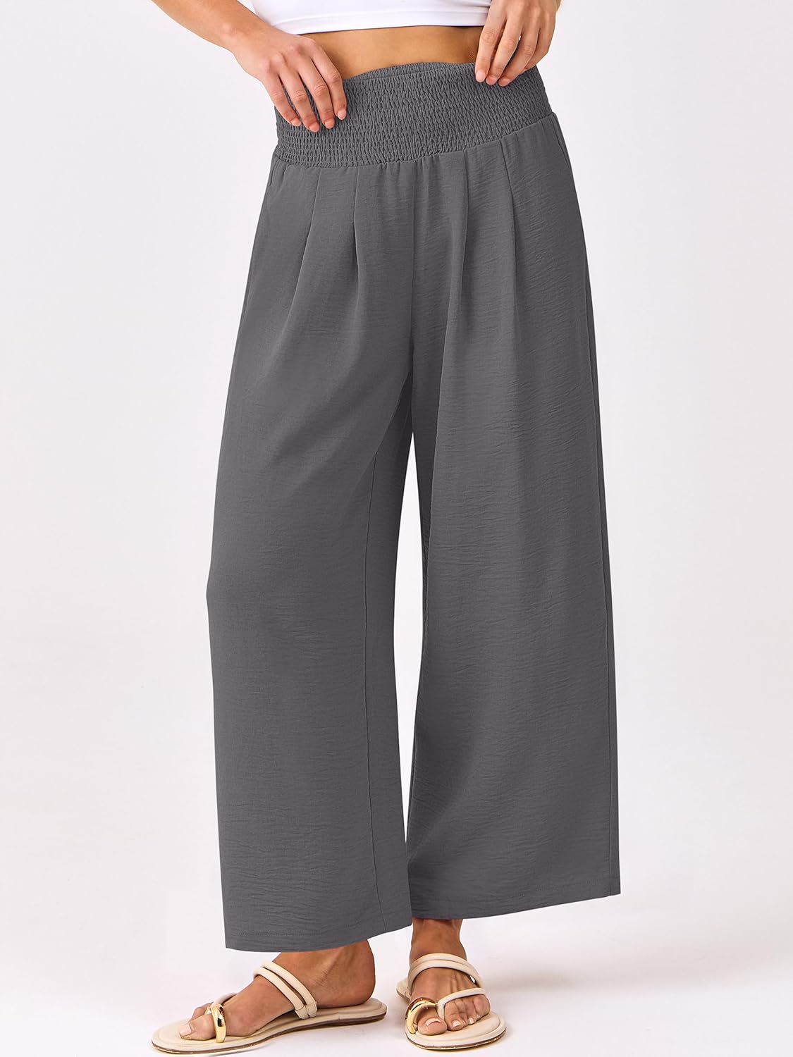 Thumbnail 1 de ANRABESS Palazzo Wide-Leg Pants for Women - High-W waist, Summer Beachwear with Pockets