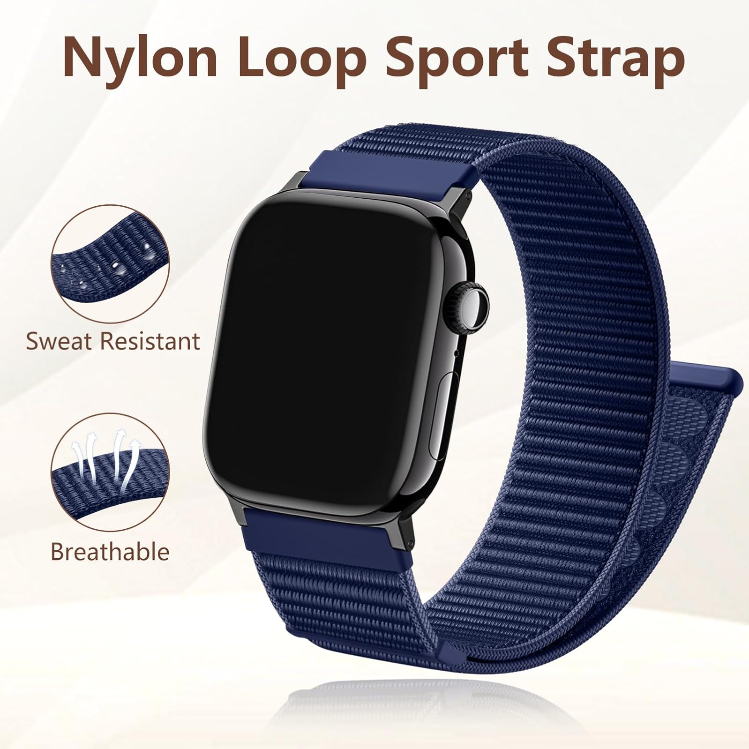Thumbnail 4 de CeMiKa Nylon Loop Strap for Apple Watch (46mm/42mm/44mm/45mm/49mm) – Breathable Nylon Band for iWatch SE & Series 1–11, Ultra 1–3