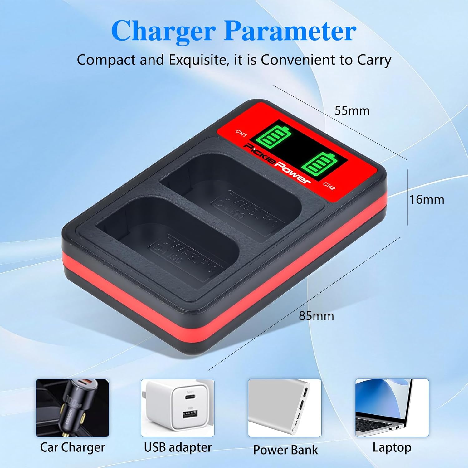 Thumbnail 5 de Pickle Power 2x DMW-BLK22 batteries with dual charger for Panasonic Lumix cameras